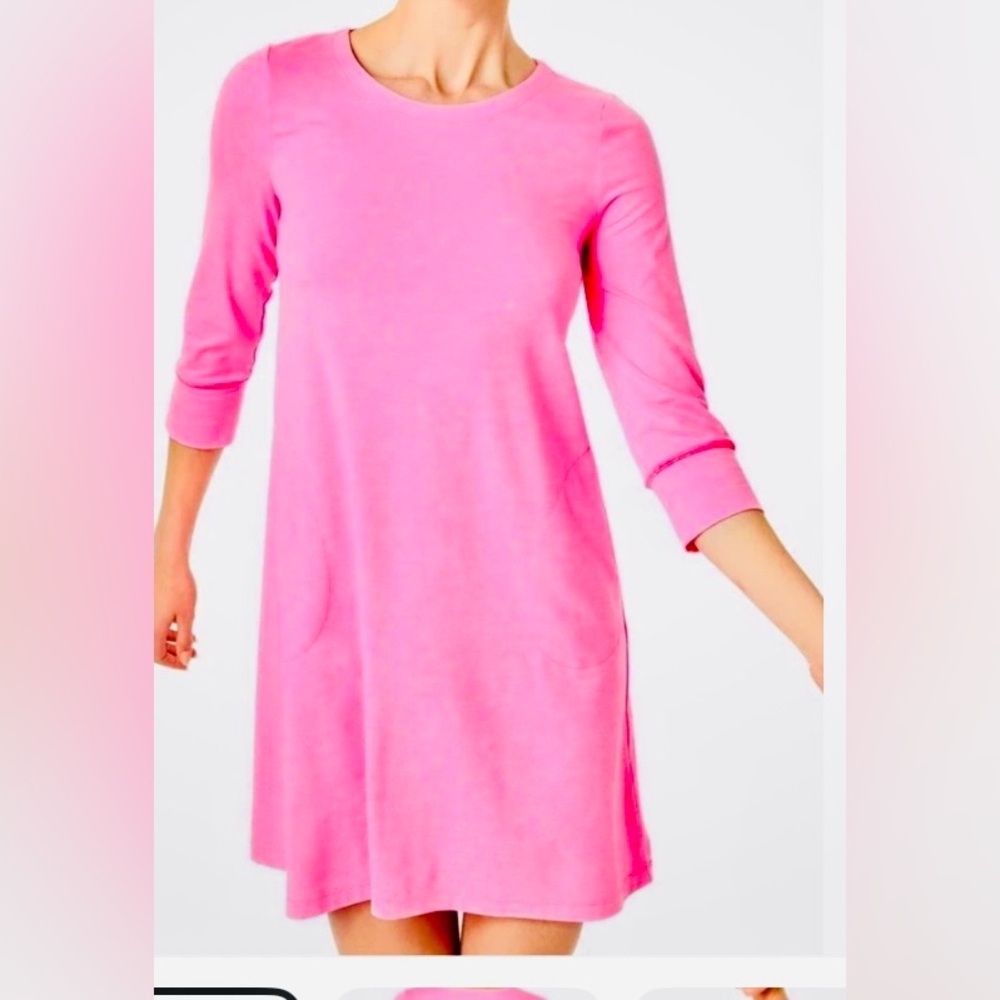 LILLY PULITZER SOLIA DRESS HEATHERED SOLEIL PINK‎ UPF 50+ sizeXXS